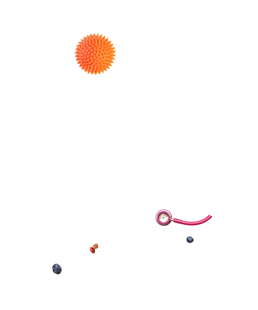pink stethescope and orange ball